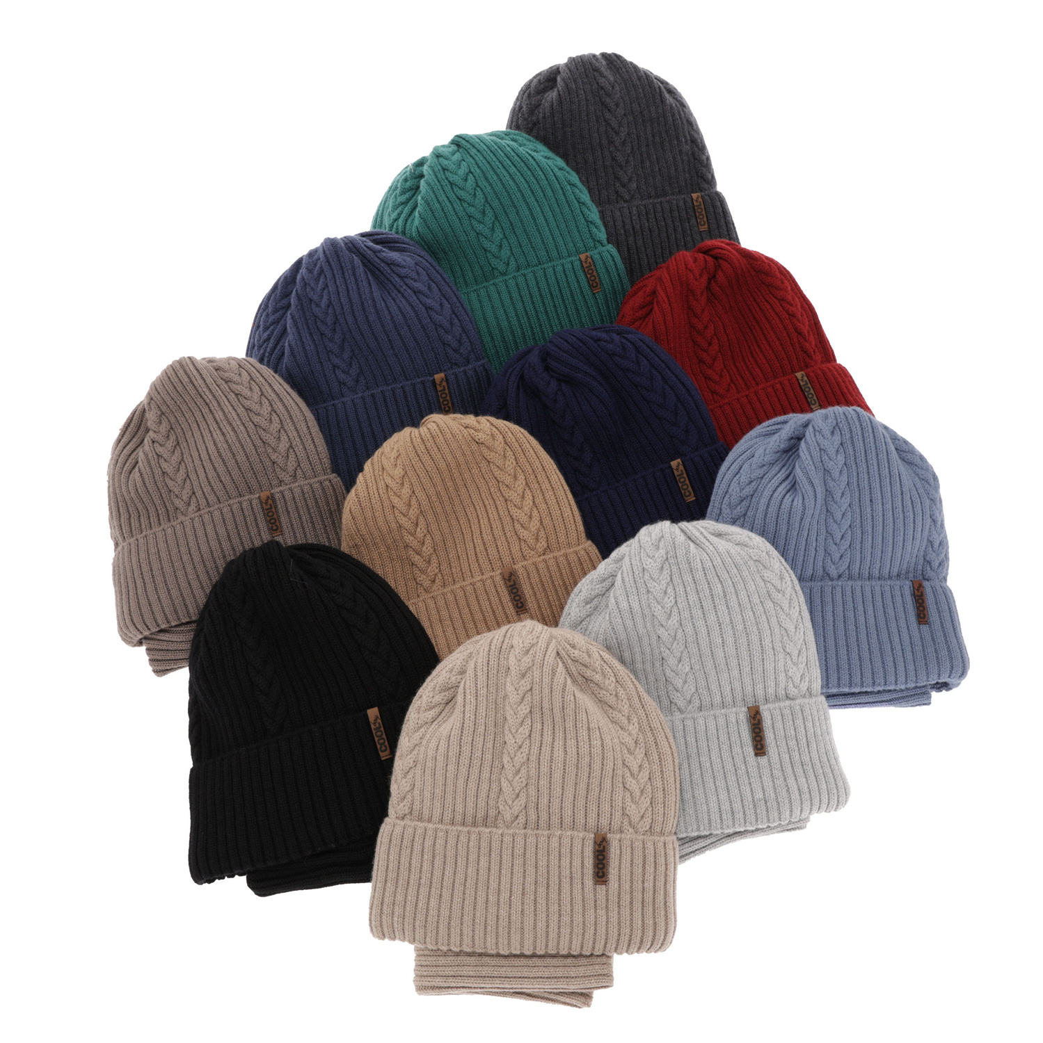 Czapka i komin dla chłopca zimowy komplet, bordowy, 100% wełniany merino Wilson